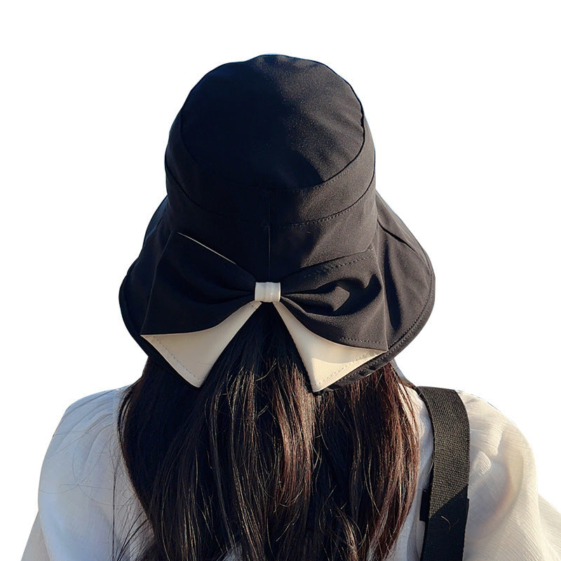 Sombreros de pescador con lazo de color liso a la moda de verano para mujer
