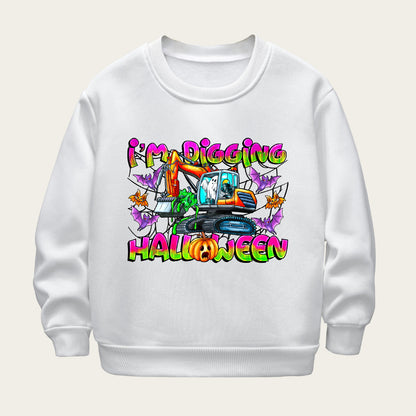 Kids Toddler Boys Girls Fleece Cartoon Print Sweatshirt