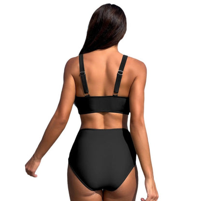 Traje de baño de vacaciones para mujer, bikini sexy de cintura alta con abertura