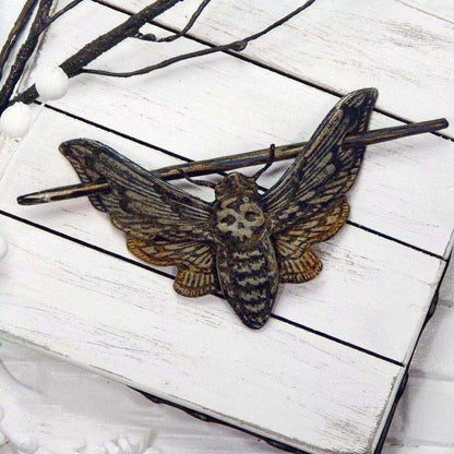 Halloween Women Vintage Gothic Skull Moth Hairpin