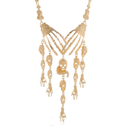 Collar de fantasma de Halloween exagerado estilo punk retro para mujer