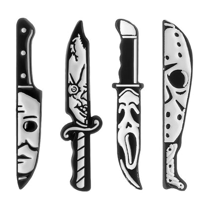 Broche poignard tête de mort punk gothique pour femme Halloween