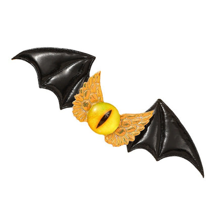 Pince à cheveux gothique foncée en forme d'ailes de chauve-souris et d'araignée pour Halloween