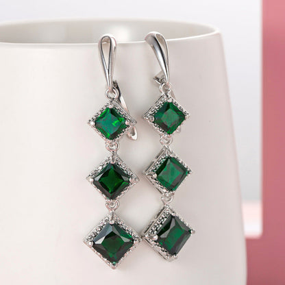 Pendientes bohemios con piedras preciosas para mujer