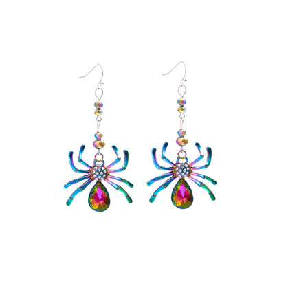 Pendientes de araña multicolor con personalidad de Halloween