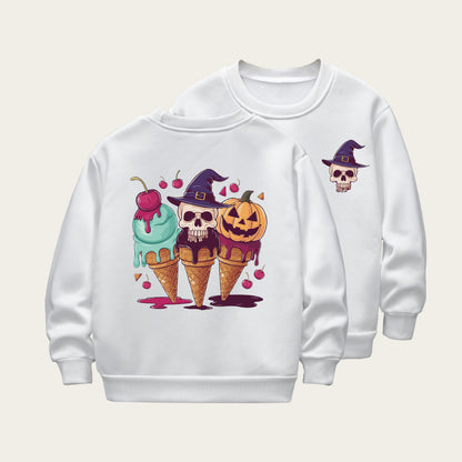 Kids Toddler Boys Girls Casual Halloween Cartoon Fleece Sweatshirt