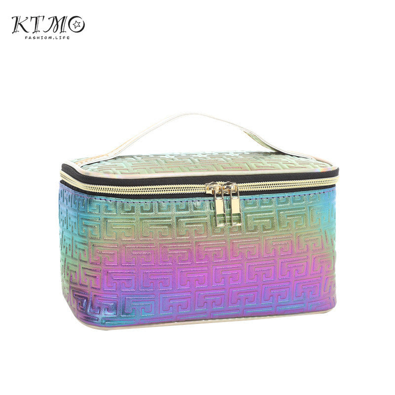 Bolsa de cosméticos de PU impermeable de gran capacidad