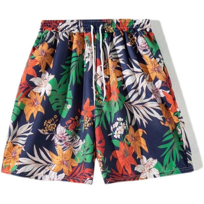 Men's Casual Vacation Tiny Flower Print Shirt Set