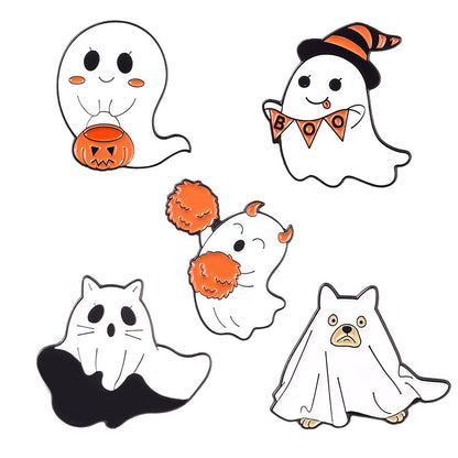Halloween Ghost Pumpkin Alloy Brooch Pin Accessory