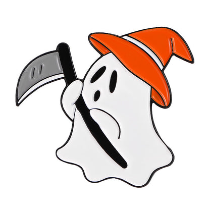 Broche fantôme créative en alliage pour femme, motif dessin animé, Halloween