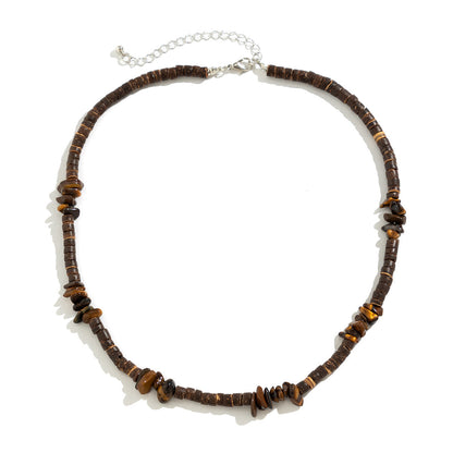 Pulsera y collar turquesa bohemio informal de moda para hombre