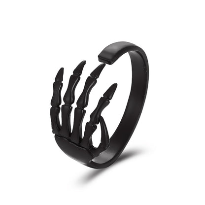 Anillo de garra de aleación con apertura de Halloween retro de moda para mujer