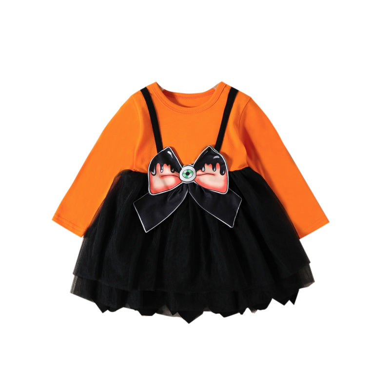 Vestido de manga larga para Halloween para niñas y bebés