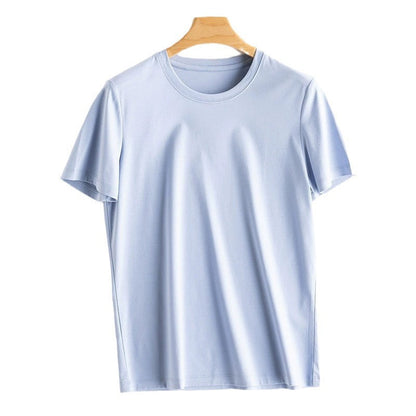 Casual Solid Color Round Neck Short Sleeve Blank T-Shirt