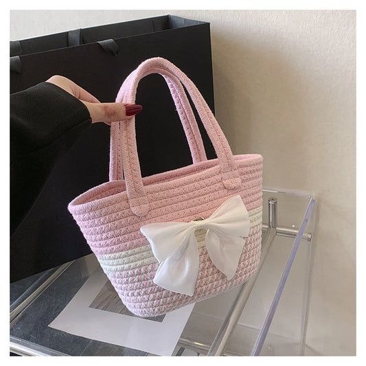 Summer Women Casual Vacation Straw Woven Handbag