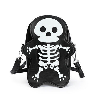 Bolso de hombro con estampado de calaveras, creativo y gótico de Halloween