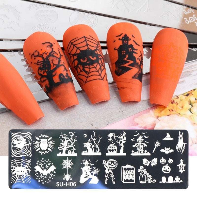 Halloween Series Pumpkin Skull Spider Web Nail Sticker