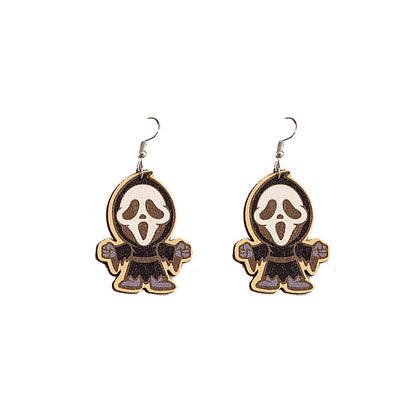 Halloween Women Cartoon Ghost Skull Earrings Alloy Jewelry