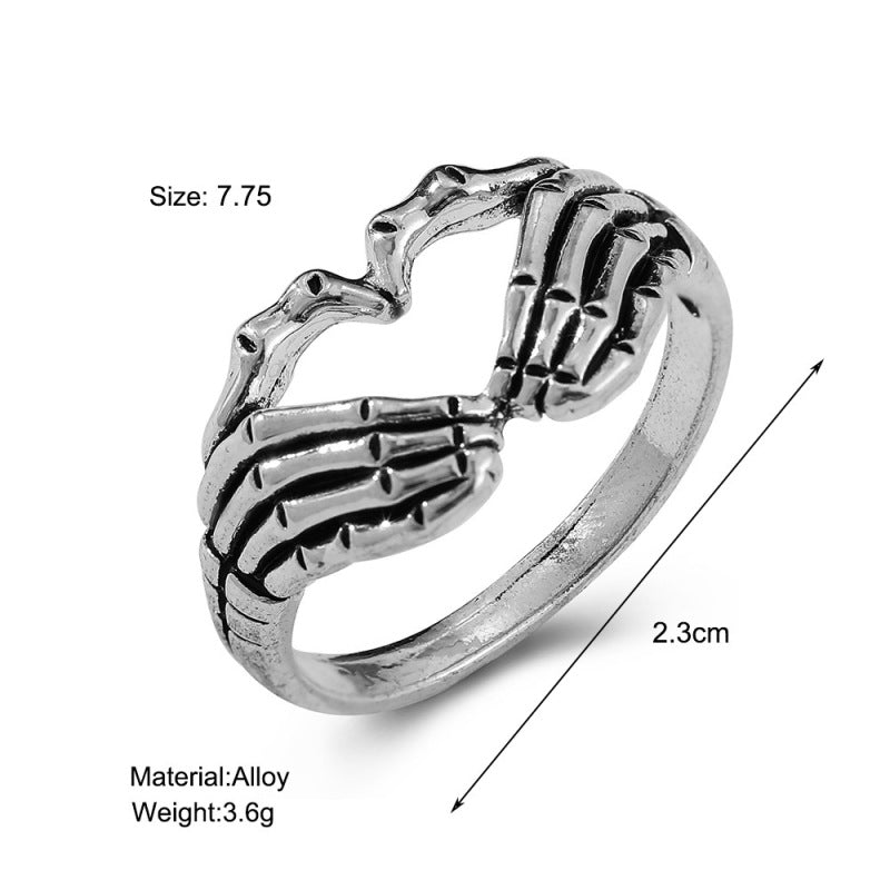 Anillo de calavera de Diablo vintage para mujer, de Halloween, de moda