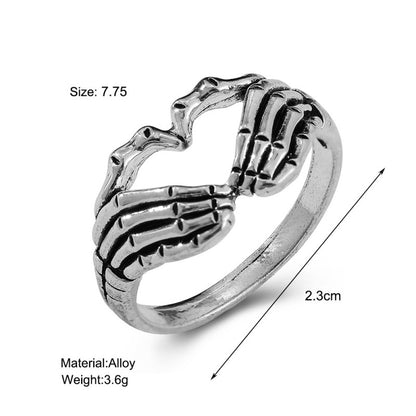 Anillo de calavera de Diablo vintage para mujer, de Halloween, de moda