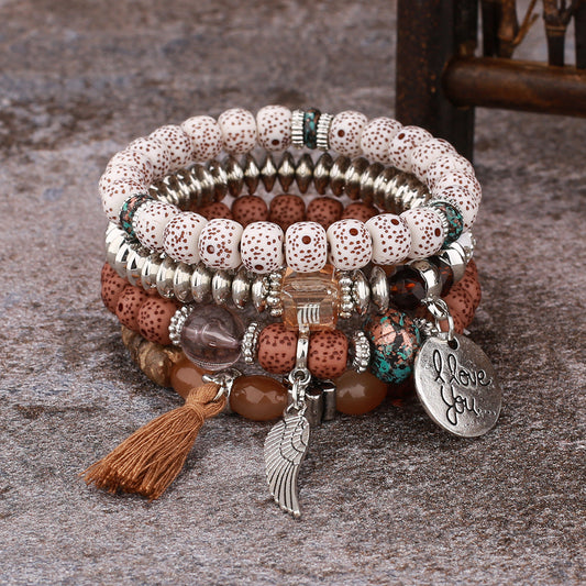 Bohemian Style Multi-Layer Wooden Beaded Bracelet
