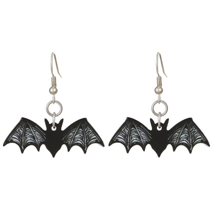 Halloween Women Fashion Creative Bat Skull Acrylic Earrings
