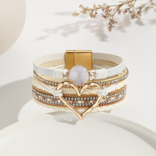 Bohemian Multi-Layer Heart-Shaped Wrap Bracelet