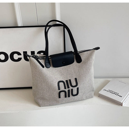 Sac fourre-tout en toile décontracté pour femme, mode été