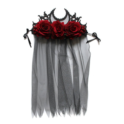 Couronne diadème gothique en maille rose pour femme