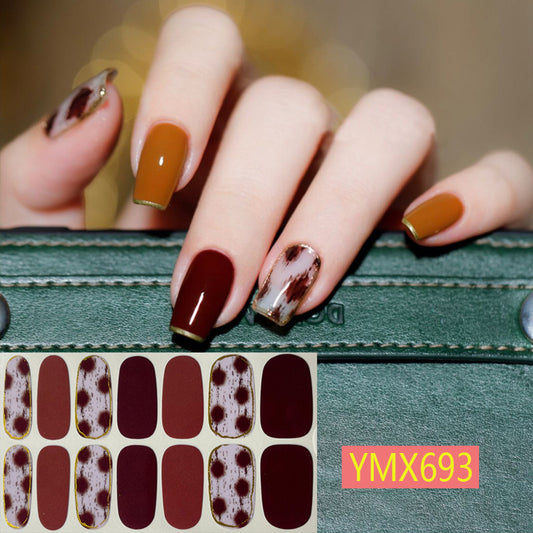 Autocollants pour ongles motif vache léopard automne et hiver