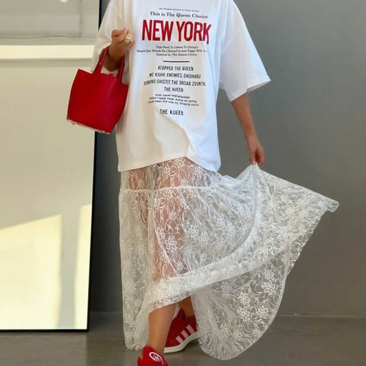 Falda de encaje sexy de moda de verano para mujer