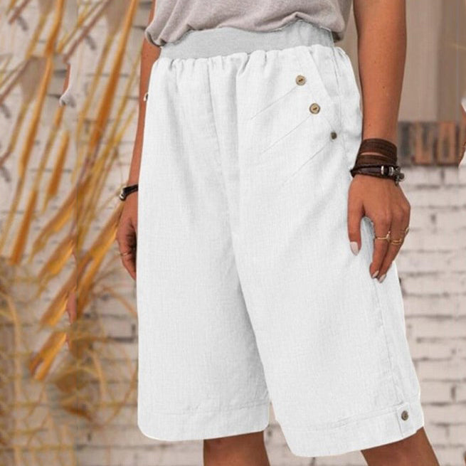 Women'S Fashion Casual Cotton Linen Cropped Pants