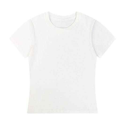 T-shirt d'été décontracté de couleur unie pour femme