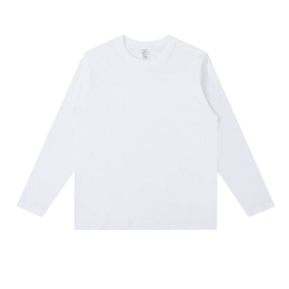 Men And Women Casual Solid Color Long Sleeve Blank T-Shirt