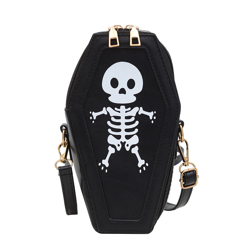 Bolso de hombro con diseño de calavera gótica y creativa de Halloween