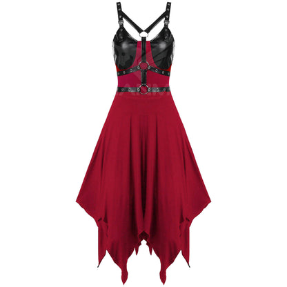 Robe à ourlet irrégulier style gothique pour femme