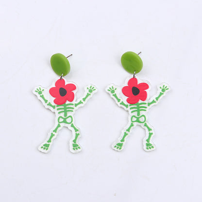 Halloween Women Fashion Character Acrylic Earrings