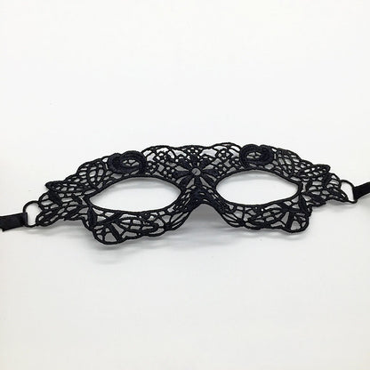 Masque de mascarade simple en dentelle noire pour femme, idéal pour une fête