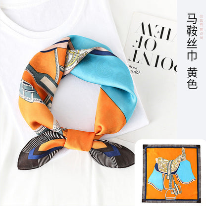 Bufanda cuadrada con estampado de doble cara de moda de verano para mujer