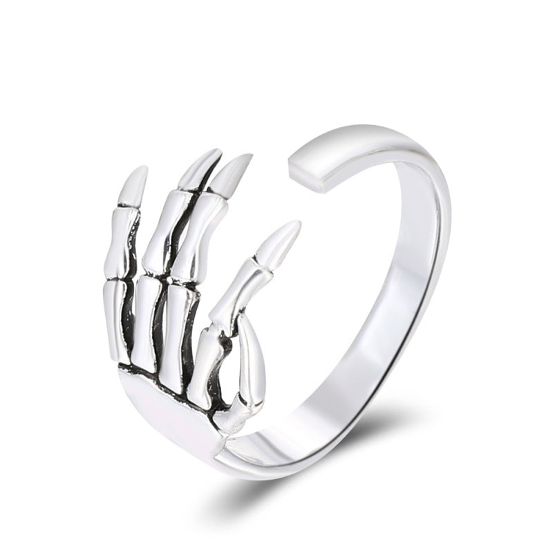 Anillo de garra de aleación con apertura de Halloween retro de moda para mujer