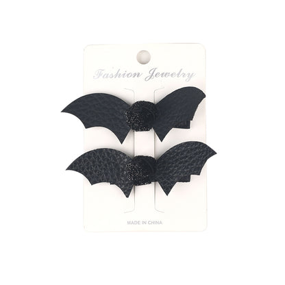 Ensemble de pinces à cheveux en cuir avec nœud chauve-souris pour enfants Halloween
