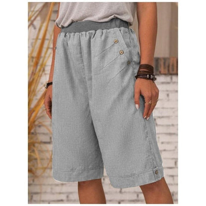 Women'S Fashion Casual Cotton Linen Cropped Pants