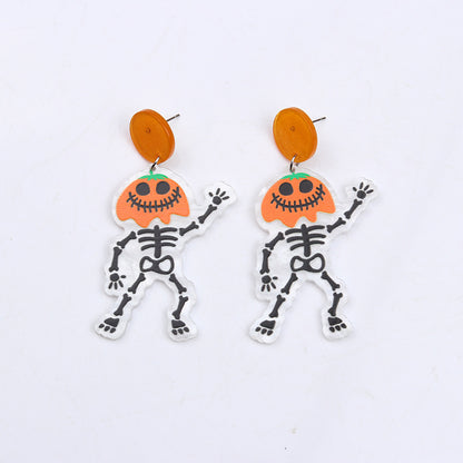 Halloween Women Fashion Character Acrylic Earrings