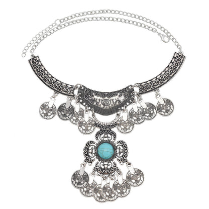 Collar de aleación con borlas bohemias para mujer