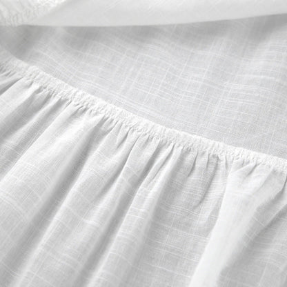 Vestido sexy de lino y algodón liso con tirantes finos y abertura para mujer