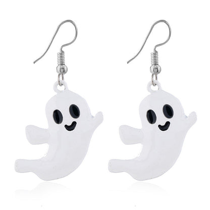 Halloween Women Fashion Drip Oil Spider Web Earrings