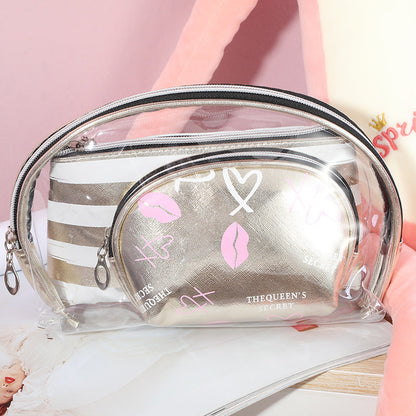 Bolsa de cosméticos de PVC con rejilla simple a la moda para mujer