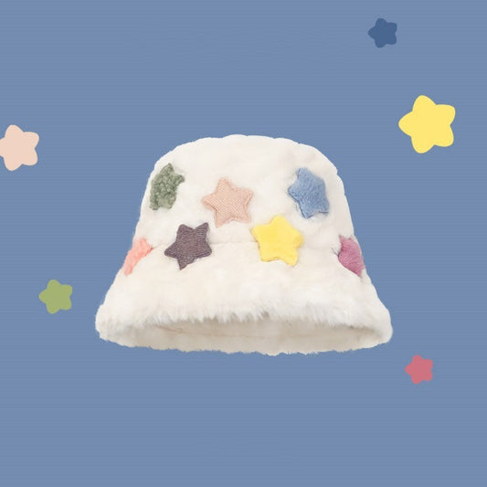 Sombreros de pescador de felpa de moda para mujer en color caqui y blanco