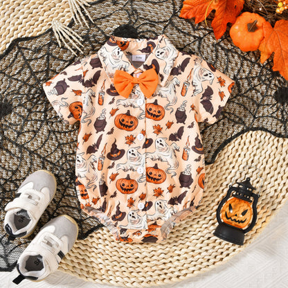 Pelele de manga corta para fiesta de Halloween para niños y bebés