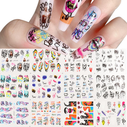 Halloween Series Funny Skull Bone Ghost Diy Nail Sticker